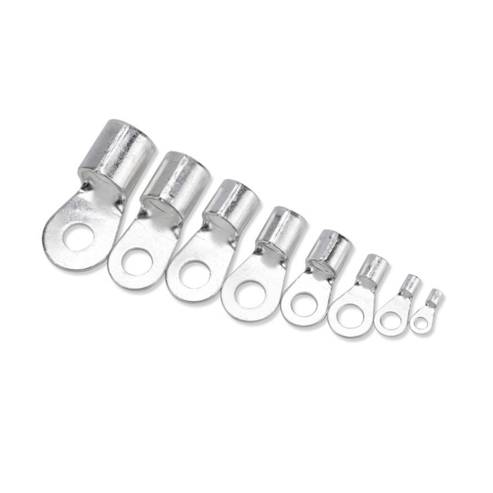 Copper Wire Lugs 100pcs Non-Insulated Ring Fork OT-1.5 2.5 Terminals Tin-Plated Copper Terminals Assortment Kit Cable Wire Connector Crimp Spade(OT2.5-4(16-14AWG M4))