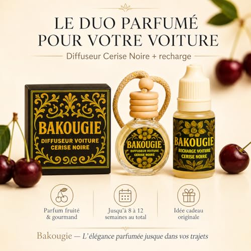 Désodorisant Voiture à Suspendre,Diffuseur Voiture Cerise Noire + Recharge 10 ml, Parfum Auto Fruité Gourmand, Jusqu’à 8 à 12 Semaines, Base Végétale – vue 7