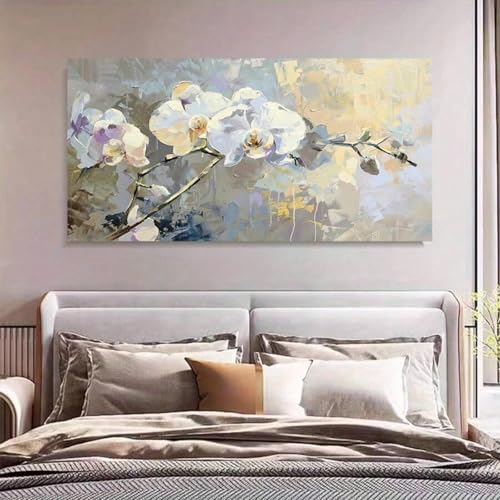 Impressions sur toile de paysage floral abstrait avec finitions haut de gamme et cadre