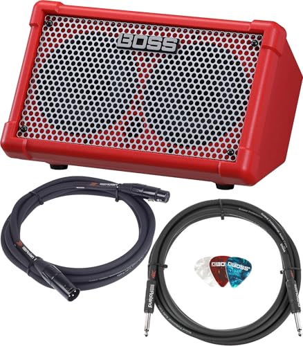 Boss Cube Street II Battery Stereo Amp Red Bundle
