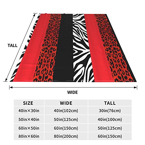 Red Leopard And Zebra Animal Printed Facecloth Fleece Blanket, Super Soft Throw Blanket For Bed Sofa Travel Beach, Suitable For All Seasons #TOP4