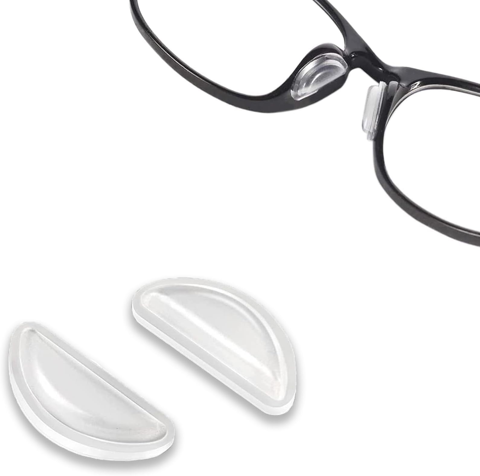 Eyeglass Nose Pads, Adhesive Anti-Slip Nose Pads, Soft Silicone Nose Pad Cushion for Glasses, Eyeglasses, Sunglasses (10 Clear Pairs)