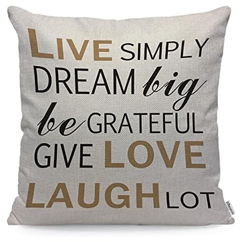 WONDERTIFY Housse de coussin Live Simply Cover