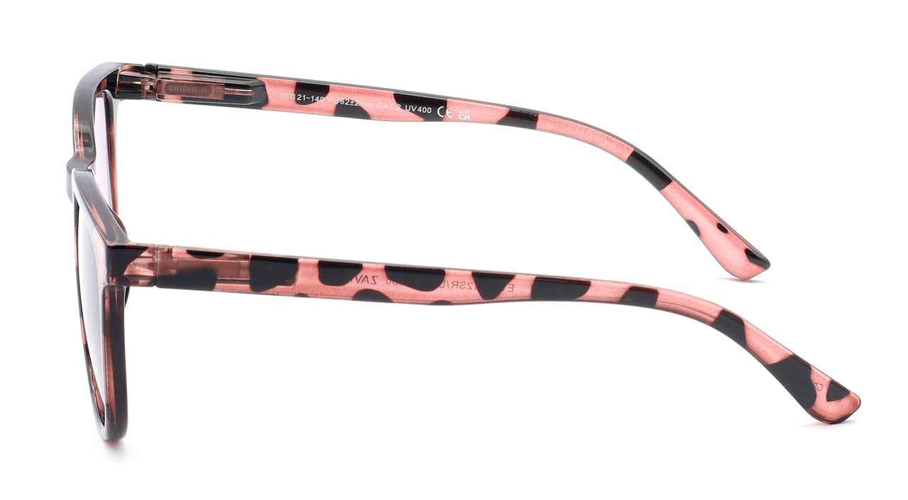 Reading Sunglasses Womens Designer Style Crystal Animal Pink Tinted Sun Readers Glasses Spring Temples UV400 Lens & Case +2.25 - Image 3