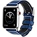 Fullmosa Compatible Apple Watch Band Leather 42mm 44mm 38mm 40mm for iWatch Series 5/4/3/2/1,42mm/44mm Dark Blue + Silver Buckle