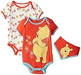 Disney Baby-Girls Winnie The Pooh Bodysuits and Bib (Pack of 3)