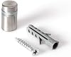 Stainless Steel Standoff 1/2 Inch Diameter x 1/2 Inch Barrel Length Brushed Finish for PVC, Glass and Acrylic Sign Stand Off Wall Anchors and Screws 2 Piece Small Sign Pack