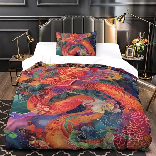 Parure de lit dragon 3D en microfibre pour un lit infroissable et doux - 4
