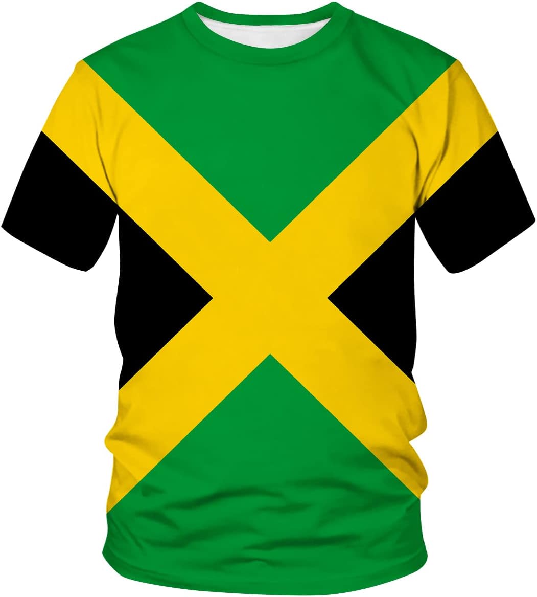 Jamaican Flag Casual Short Sleeve T-Shirt