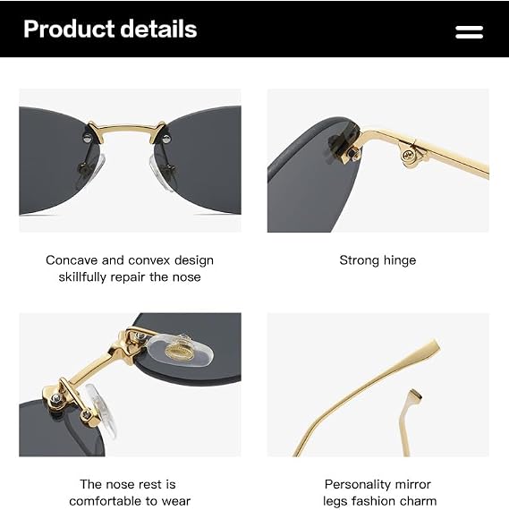 Elegant Diamond Studded Oval Flameless Mens Sunglasses Inspired by European and American Celebrities Letter F Design & Women