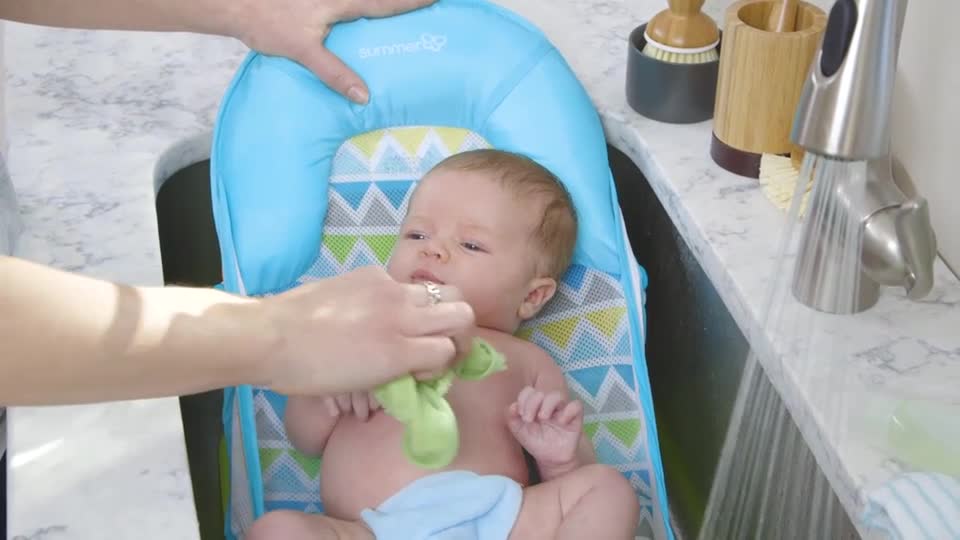 Seggiolino Da Bagno Summer Infant Deluxe, Reclinabile, Per Lavandino O Vasca, Con Supporto Testa