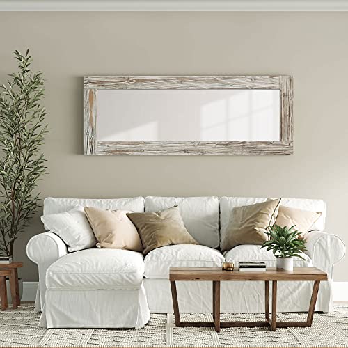 Barnyard Designs 24X64 Inch Unfinished Leaner Floor Mirror Full Length, Rustic Large Mirror Wood Frame, Standing, Leaning Or Hanging Wood Mirror, Full Size Farmhouse Wooden Mirror For Bedroom, Natural #TOP2