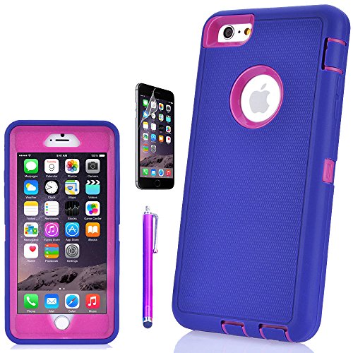 iPhone 6S Plus Case, Ovis Hybrid Protective Defender High Impact Dual Layer Shockproof Hard Bumper Soft Rubber Case Cover for Apple iPhone 6S Plus 5.5