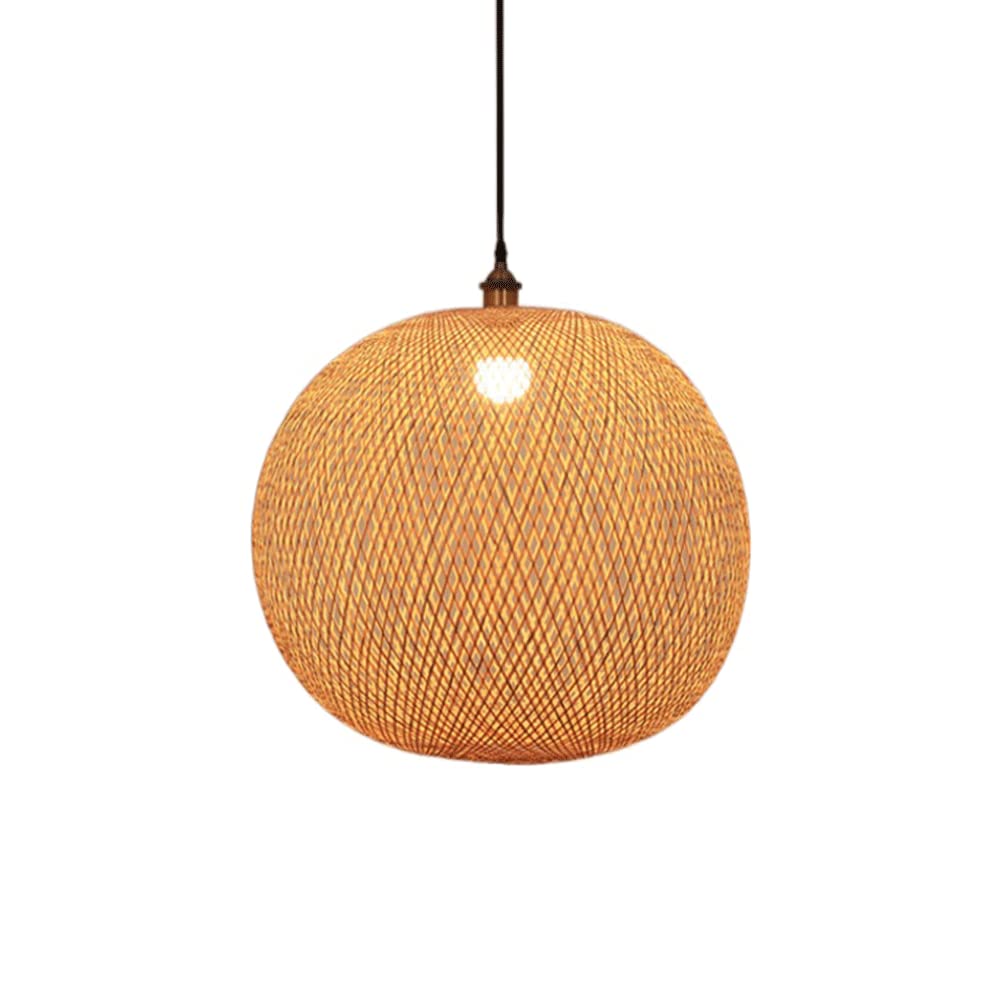 Abat-Jour Bambou Motif Fleur De Lotus - Diamètre 30cm Style Vintage Pour Lampe De Table Ou Pied