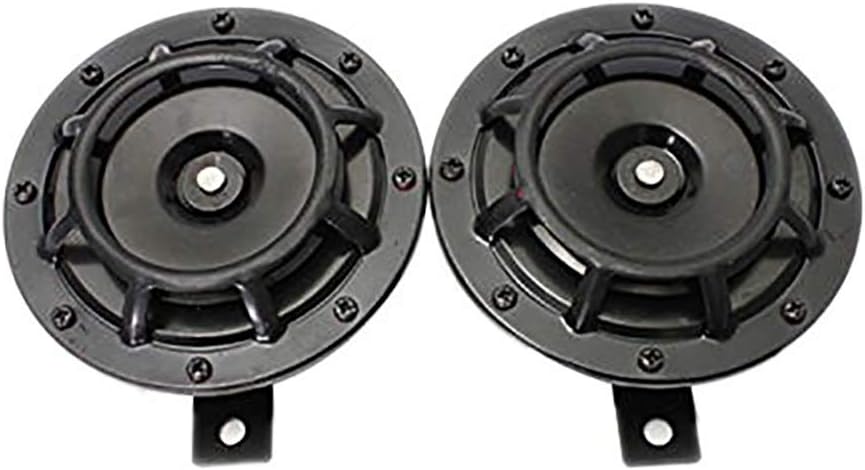 Besline 12v 110db 電気ホーン 左右2個セット 豪華で新しい 大音量 クラクション リレー付属 自動車 トラック 低音 汎用 バイク用 デュアルトーンホーン レッド 高音 カスタム
