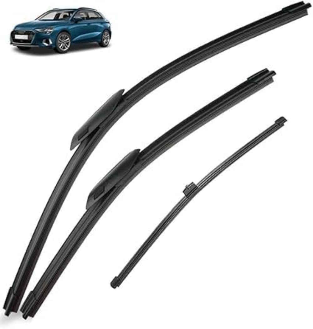 XYUASDGB Premium Exact Fit Windscreen Wiper Blades for Audi A3 8Y 2020-2023 S3 RS3 Durable Natural Rubber Easy Fit for a Quiet and Streak Free Wipe
