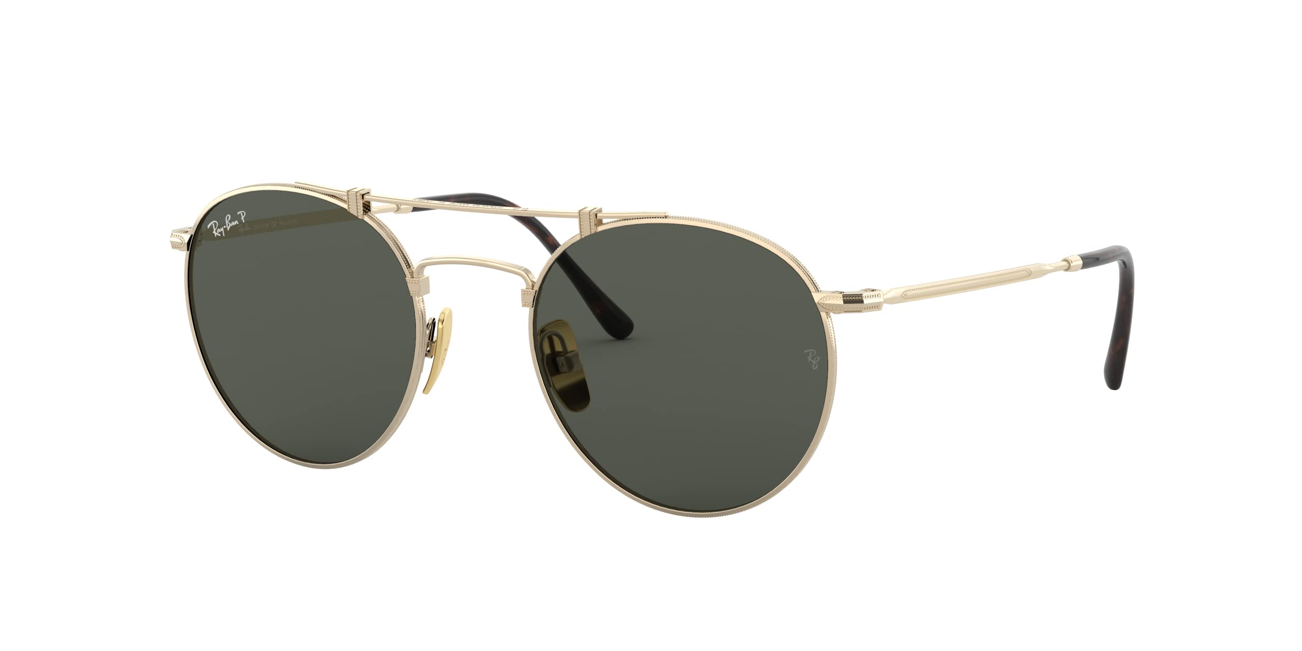 Ray-Ban Unisex Sunglasses Gold Frame, Polarized Green Classic G-15 Lenses, 50MM