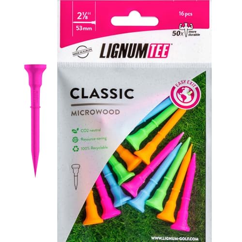 Tees de golf courts en microbois LIGNUM de 53 mm pour ne plus casser vos tees aux fers