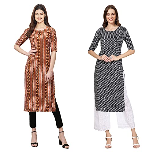 Image of Pinkmint Women's Crepe Floral Regular Kurta