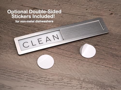 Stainless Steel Dishwasher Magnet Clean Dirty Sign - Premium Magnetic Sign That Says Clean/Dirty - Optional Adhesive for Non-Metal Surface Dish Washers - Modern Rustic Minimalistic Style by FridayVibez - Image 5