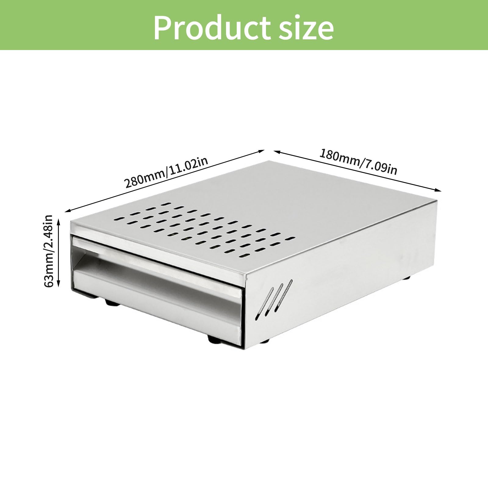 Contenitore per caffè in acciaio inox, adatto per tutte le macchine da caffè (normale, 30 x 20 x 10 cm)