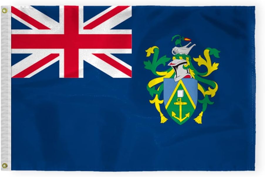 AGAS 2 x 3 Feet Pitcairn Islands Flag Heavyweight Nylon Brass Grommets Stitched Edges Fade Resistant & Vivid Colors