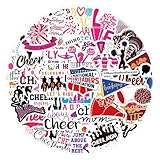 60Pcs Cheerleading Stickers, Waterproof Cheer Mom Vinyl Decals for Cheerleader Gifts, Laptop Water Bottle Luggage Decor (Cheerleading)