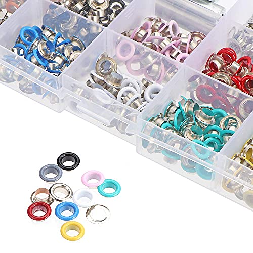 R Reifeng 500 Sets Grommet Kit,Metal Grommets Eyelets Buckle Kit Diy Installation Tools With Shoes Clothes Leather Crafts, Colorful,3/16 Inch #TOP6