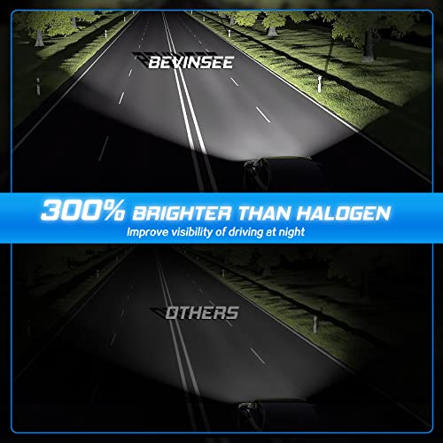 Image of Bevinsee Combo 9005 & 9006 LED Headlight Fog Light White Bulbs,4pcs