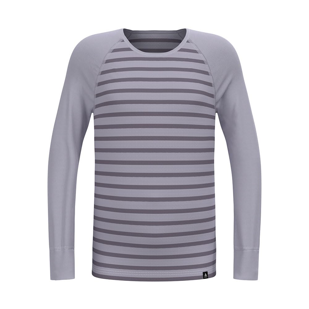 Odlo Unisex Kinder Odlo Thermounterwäsche Kinder Active Warm Stripes I Sportunterwäsche Mädchen Jungen I Langarm Thermoshirt Shirt (1er Pack)