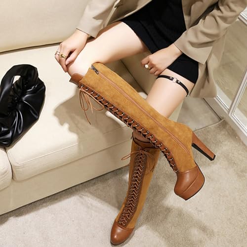 Bottes de chevalier rétro à talons hauts pour vos sorties