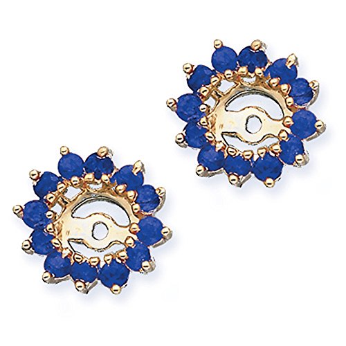 KATARINA Sapphire Floral Earring Jackets in 14K Yellow Gold (1 3/8 cttw)