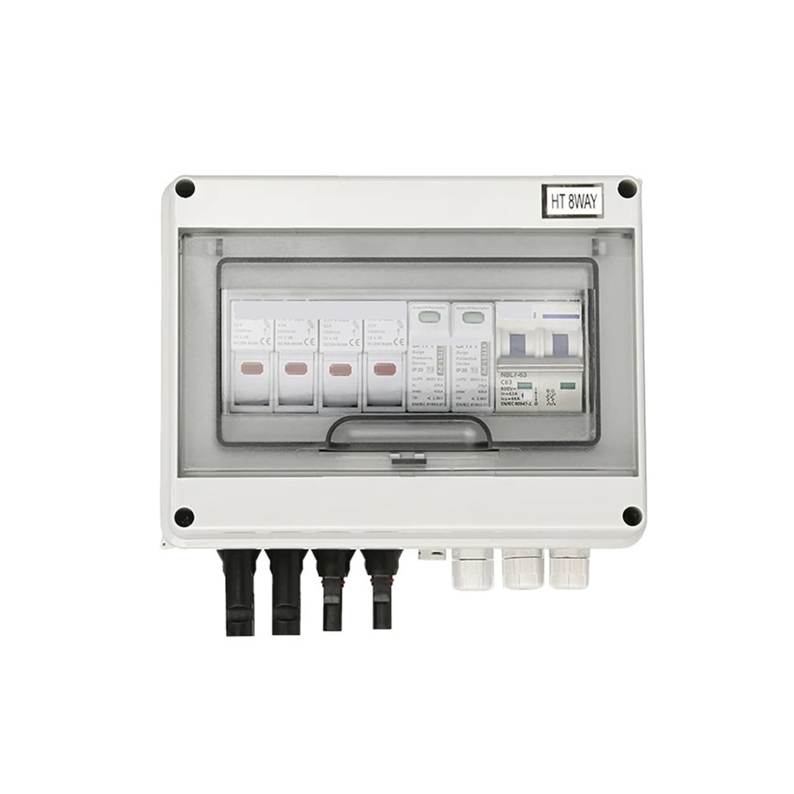 Solarna skrzynka łącząca fotowoltaiczna skrzynka przyłączeniowa PV z wyjściem 2 w 1 DC 600 V bezpiecznik MCB SPD Box IP65 (DC FUSE 30A)