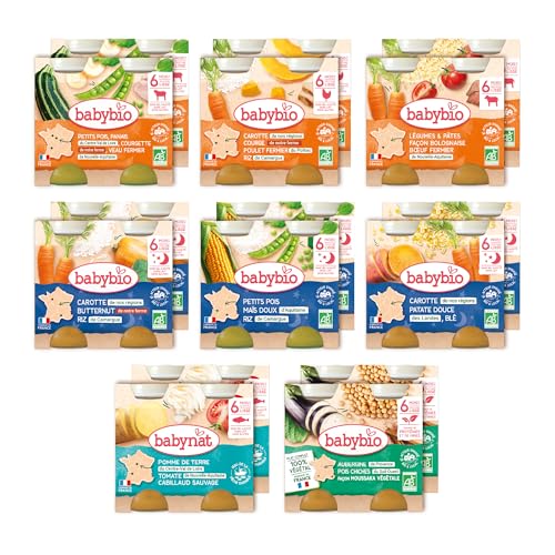 Babybio Pack 2 semaines repas midi soir 6+ mois BIO idéal en voyage