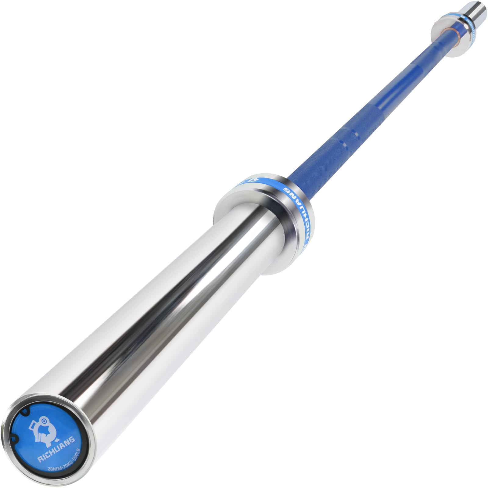 RICHUANG 7ft Olympic Barbell, Weightlifting Barbell 28mm 45lb - 500/700/1000lbs Capacity with Smooth Spinning Sleeves, Olympic Bar Fits 2