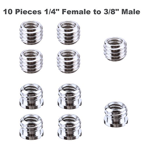 SUNMNS 27 Pieces 1/4 Inch and 3/8 Inch Converter Female Male Threaded Screws Adapter Mount Set for Camera/Tripod/Monopod/Ballhead/Light Stand/Shoulder Rig