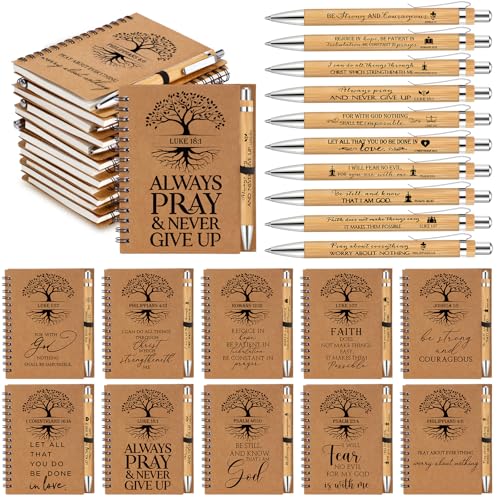 Kosiz 40 Pcs/20 Set Christian Gifts Bulk Religious Spiral Notebook