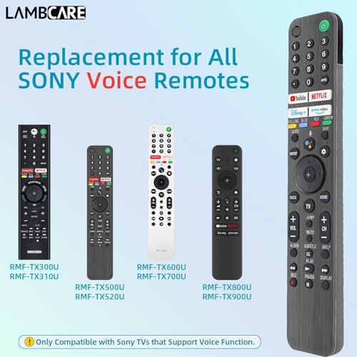 Image of Lambcare Compatible for Soni TV Remote Replacement for Bravia & All 2019-2023 Soni XR /XBR /KD Series 4K LED OLED Google /Android Smart TVs with Voice Command - 1-Year Full Warranty