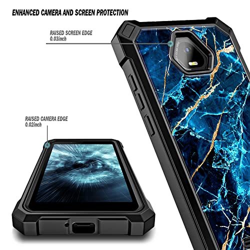 Nznd Compatible With Schok Volt Sv55 Case With [Built-In Screen Protector], Full-Body Protective Shockproof Rugged Bumper Cover, Impact Resist Durable Case For Schok Volt Sv55 Sv55216 (Sapphire) #TOP1