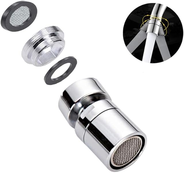 SJUNJIE 360 Rotate Swivel Faucet Aerator 22mm Water Saving Faucet Brass Nozzle Spout Tap Aerator Bubbler Filter Adapter M22 M24 for Bathroom Kitchen