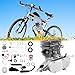 H-YEEU 110cc 2-Stroke Bicycle Gasoline Engine Motor Kit, Motorized Bike Kit Single Cylinder Engine Motor for DIY Motorized Bicycle Bike,Air-Cooled(Sliver)