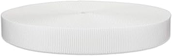 Country Brook Design 1 Inch White Tubular Polyester Webbing Closeout