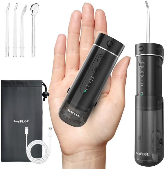 Oral Travel Portable Irrigator, Mini Water Flosser 5 Modes, 180ml...