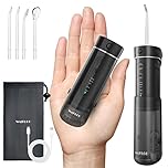 Idropulsore Dentale Portatile, 5 Modalità, Serbatoio 180ml, Impermeabile IPX7, Mini Irrigatore Orale da Viaggio, Water Flosser per Casa e Spostamenti
