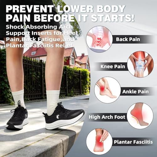 Women's Orthopedic Diabetic Wide Width Toe Box Tennis Shoes: Arch Support Arthritis Plantar Fasciitis Hammer Toes High Instep Walking Shoes, Outdoor Camping Working Sneakers Black Pink Size 7.5 by OrthoComfoot - Image 2