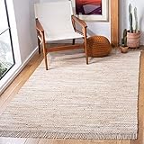 SAFAVIEH Montauk Collection Area Rug - 6' x 9', Beige, Handmade Flat Weave Cotton, Ideal for High Traffic Areas in Living Room, Bedroom (MTK251B)