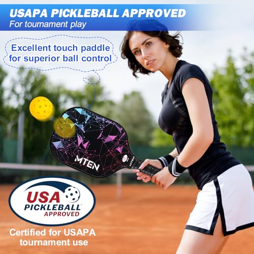 Image of MTEN Pickleball Paddles Set of 2 /4 /1, USAPA Approved Fiberglass Rackets