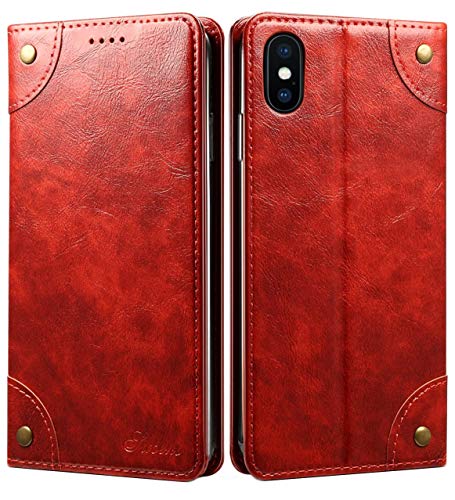 SINIANL iPhone XR Case, Leather Wallet Folio Case Book Design Flip Cover with Stand and ID Credit Card Slot Magnetic Closure for iPhone XR 6.1 inch 2018