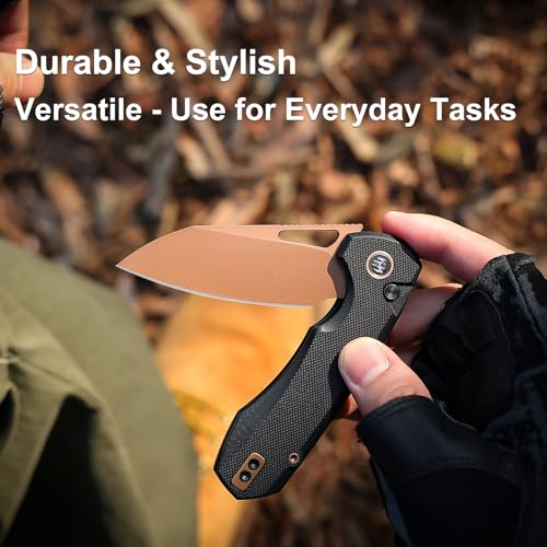 Image of REMETTE RT-CAMEL Folding Pocket Knife, 3.1 inch D2 Steel Blade, G10 Handle
