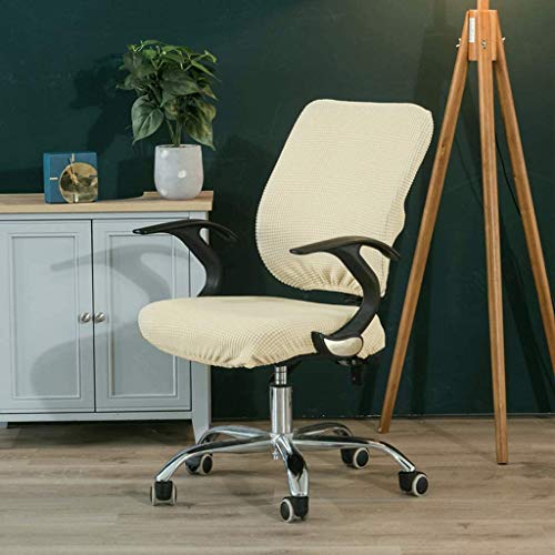 Yikko Dining Room Chair Cover, Elastic Stretch Chair Slipcovers Super Fit Anti-Dust Desk Seat Cover Spandex Removable Washable Kitchen Chair Protective Cover Applicable Seat Size 15-20 Inches (Beige) #TOP3